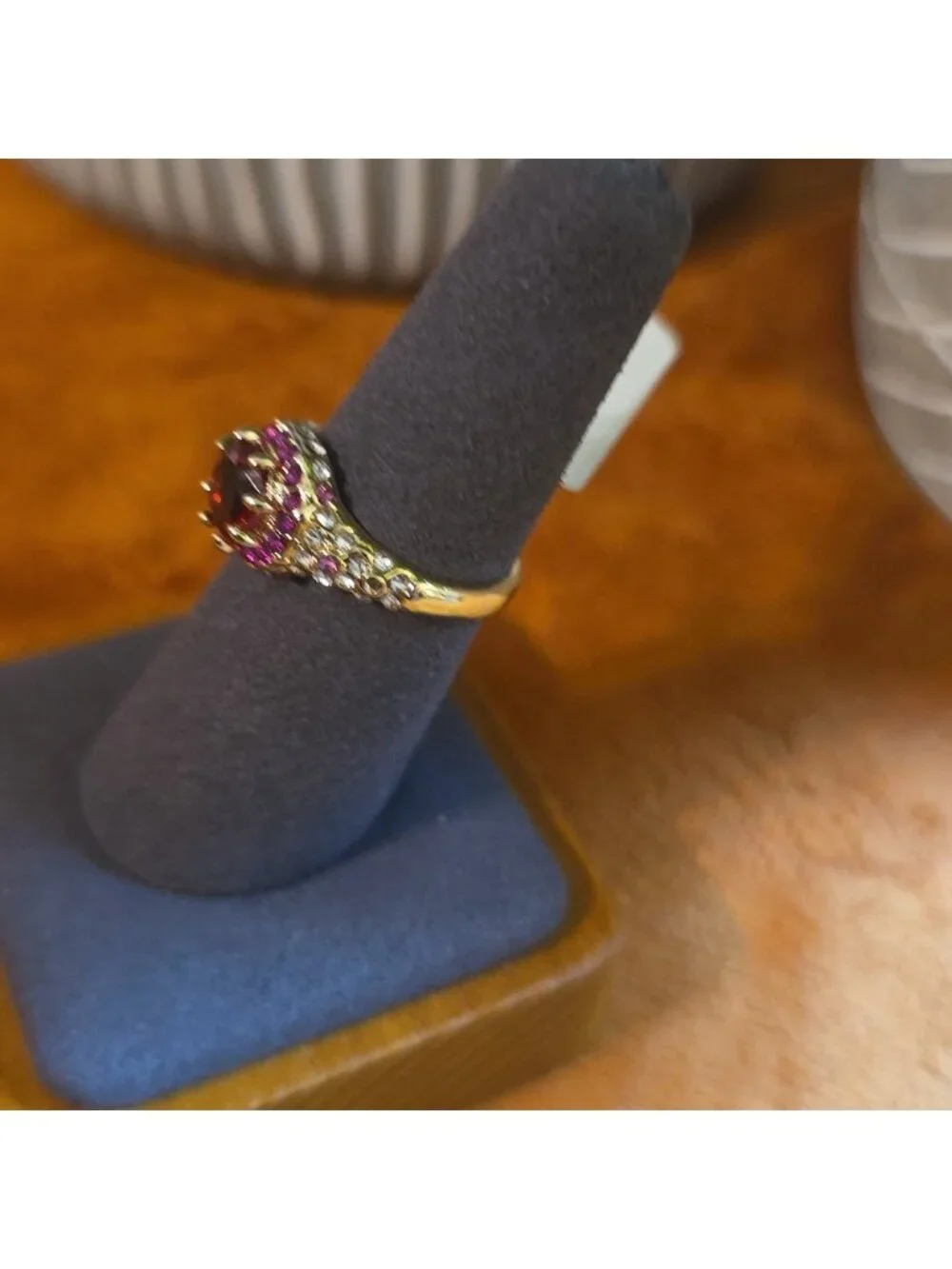 Allure Gold and Red Gemstone Ring